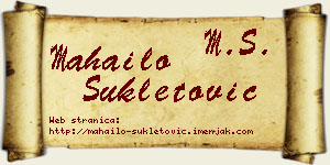 Mahailo Šukletović vizit kartica